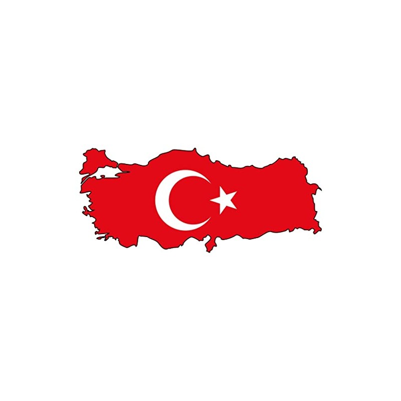 Samunshi® Turkey Car Sticker in National Colours 10 x 4.4