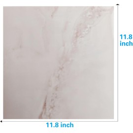 10-Sheets Peel and Stick Backsplash Marble Look 12"X12" Self Adhesive Wall Tile Back Splashes for Kitchen Bathroom (1, Cream Pink)