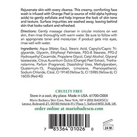 Mario Badescu Jabón limpiador de naranja - Limpiador y exfoliante facial en crema enriquecido con AHA - Lavado facial sin aceite para piel mixta o seca - Exfoliante suave con fórmula que no seca, 1177 ml