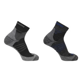 [サロモン] ソックス 靴下 2足セット X ULTRA ACCESS QUARTER 2-PAC (エックスウルトラ アクセス クォーター 2パック) ANTHRACITE/BLACK L