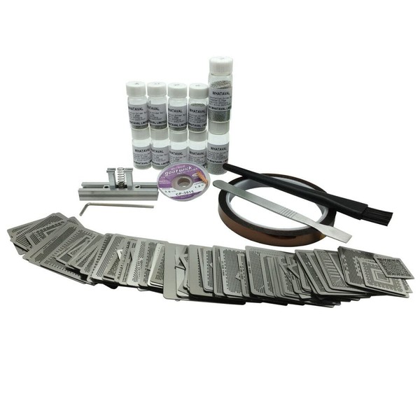 Whataval 110pcs BGA Rework Stencils Universal Reballing Net Stencils, Steel