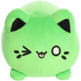 Aurora® Enchanting Tasty Peach® Toxic Green Meowchi Stuffed Animal - Bright & Colorful Design - Showpiece Plush - 7 Inches