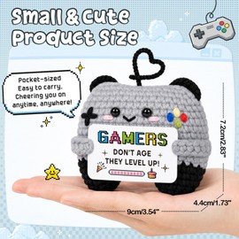 Crosheet Funny Birthday Gifts for Men - Crochet Game Controller - “Gamers Don't Age, They Level Up!” - Birthday Gift for Dad Husband Friend Boyfriend Grandad Brother Uncle Son Friend Colleague Him