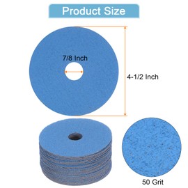 HARFINGTON 25PCS Zirconia Alumina Resin Fiber Grinding and Sanding Discs 4-1/2" x 7/8" 50 Grit Fiber Abrasive Discs for Grinding Polishing
