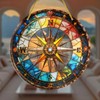 2D Flat 8x8 Inch Nautical Compass Design Round Acrylic Ornament