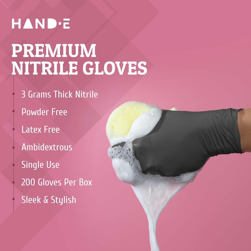 Hand-E Touch Grey Disposable Nitrile Gloves X Small 50 Count,
