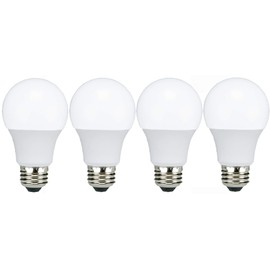 TCP LED 60 Watt Equivalent A19 | 4 Pack | Warm White (3000K) Shatter Resistent | 800 Lumens | 10,000 Hours | Non-Dimmable Light Bulbs