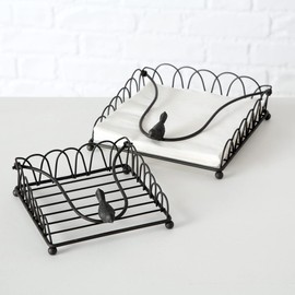 Napkin Holder 2pcs. Set in anthracite made of Metall - Tinas Collection