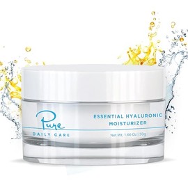 Pure Daily Care- Crema hidratante esencial con ácido hialurónico (1,66 oz): crema facial hidratante de uso diario sin silicona
