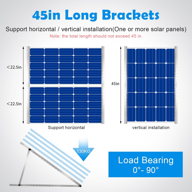Faburo 2 Sets 45in Adjustable Solar Panel Mount Brackets, Solar