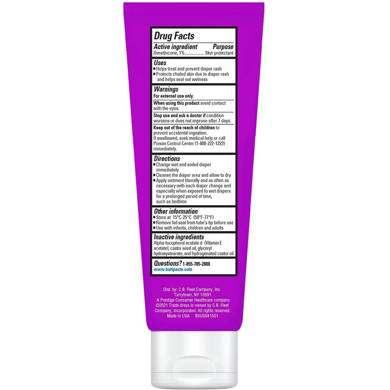 Boudreaux’s Butt Paste Barrier Ointment, Preventive Dimethicone Diaper Rash Cream,
