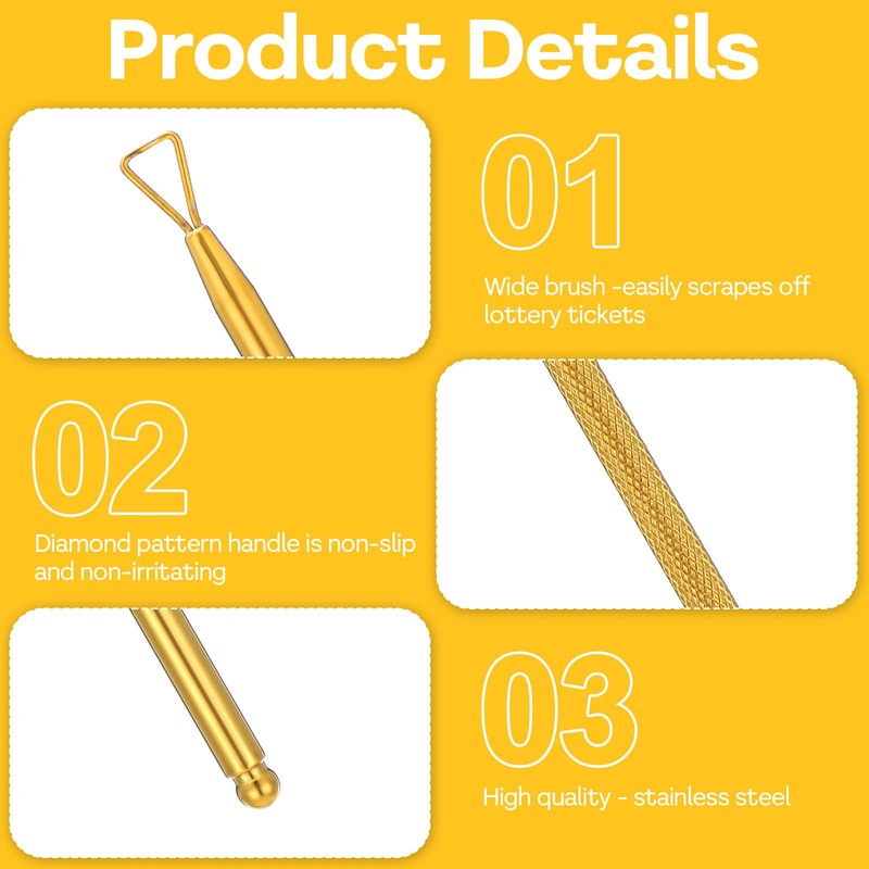 JIYIN 3 Pcs Lottery Ticket Scratcher Tool, Metal Scratch Off