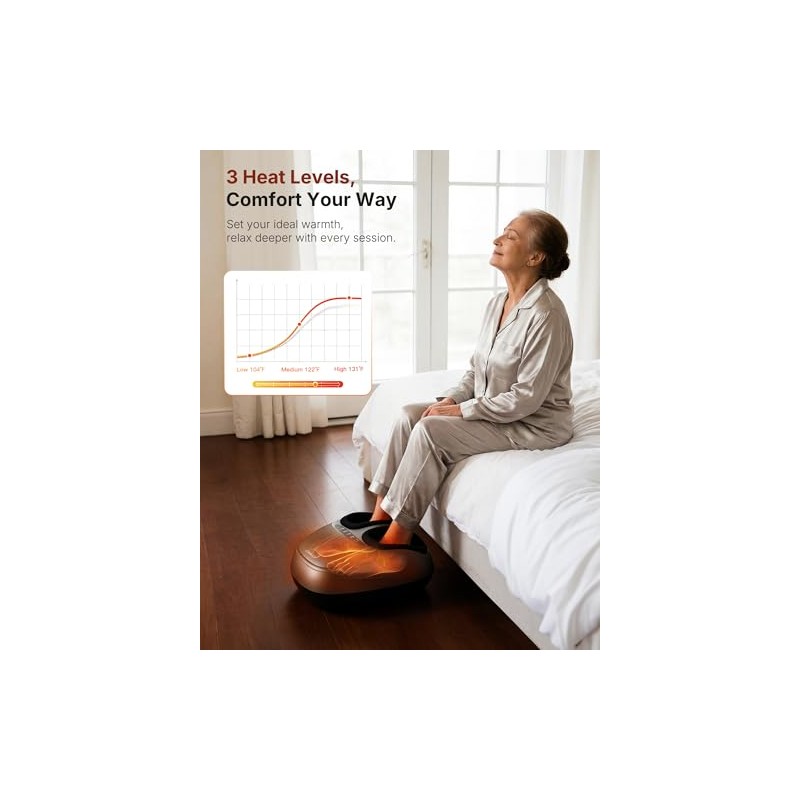 KNQZE Shiatsu Foot Massager with Heat, Compression, Deep Kneading Foot