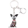 NEWEI Enamel Chihuahua Dog Keychain Handbag Purse Charms for Women