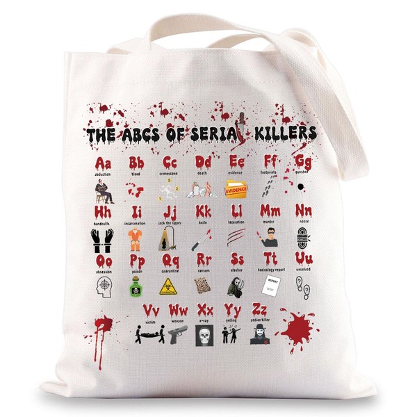 MYSOMY Serial Killer Tote Bag Serial Killer Lover Gift ABC
