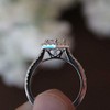 Platinum Plated Moissanite Princess Artificial Diamond Ring Emerald Cut Sterling