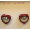 Betsey Johnson Glampire Vampire Lips Red Stud Earrings