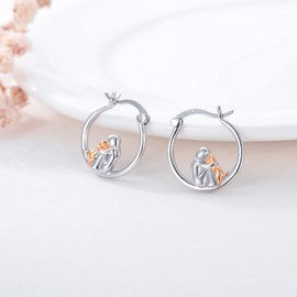 Hypoallergenic Panda/Unicorn/Hummingbird/Dolphin Hoop Earrings for Women 925 Sterling Silver Animal Huggie Hoop Earrings Jewelry Gifts for Sensitive Ears, Sterling Silver, No Gemstone