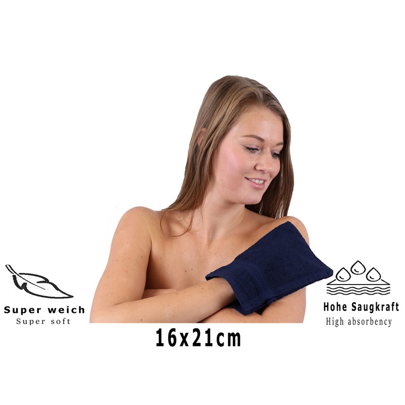 Wash Mitt Set 10 Pieces PREMIUM 100% cotton quality 470gsm,