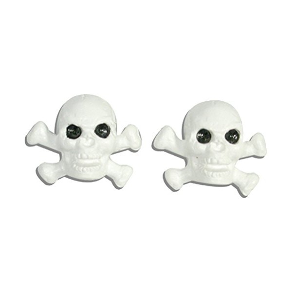 White Skull and Crossbones Custom Valve Caps