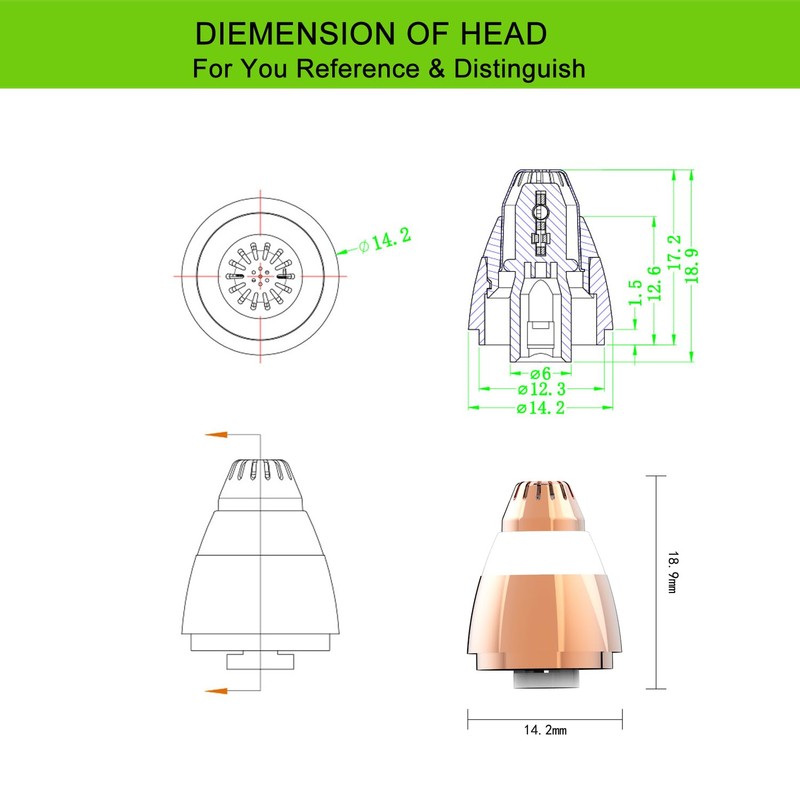4 Pack Replacement Heads Compatible with Flawless Eyebrow Hair Remover