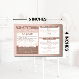Paramedical Tattoo, Scar Stretchmark Camouflage PMU Aftercare Instruction Cards - 4x6 Inches - Front and Back Stages of healing - Pack of 35 full color high gloss 14pt thick cards