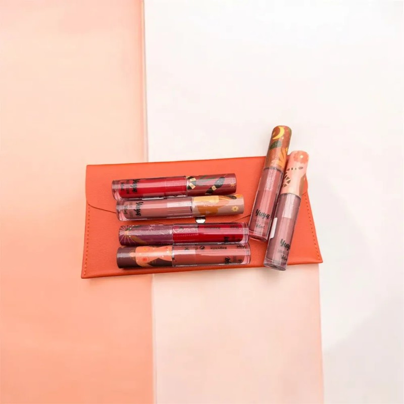 Set 6 Labiales Velvet Yuya + Cosmetiquera Set Velvet