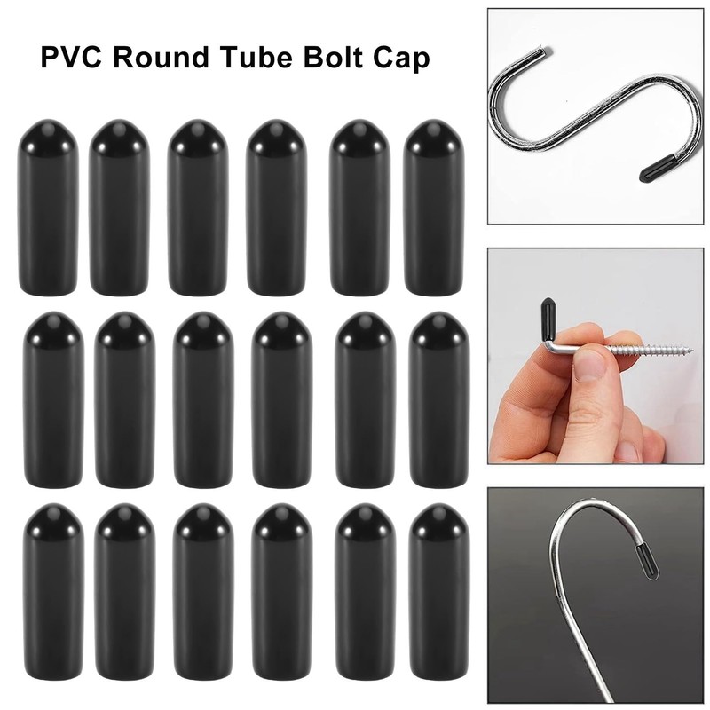 400Pcs Rubber End Caps 4mm ID PVC Round Tube Bolt