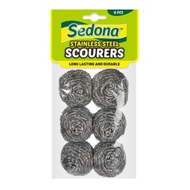 Sedona Stainless Steel Cleaning Scourers 6-Piece