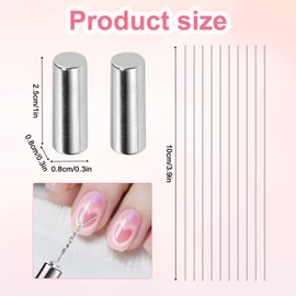 Lyreh Cat Eye Heart Shape Magnets, Premium Cylindrical Magnets with 10 Iron Wires Funny DIY Nail Tool Multifunctional CatEye Magnetic Nail Design Tools Suitable for Home Studio (Silver)