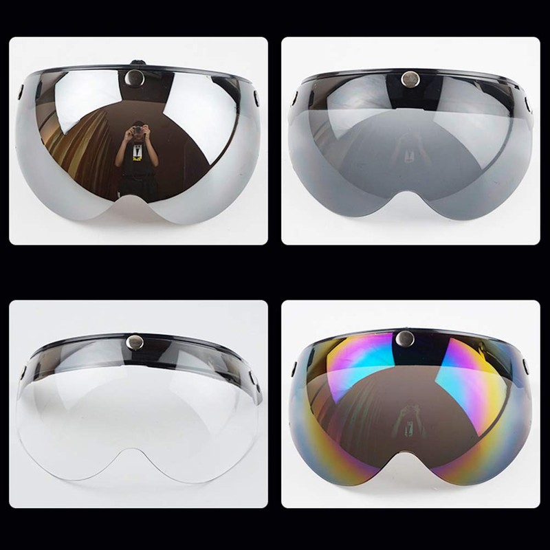 HEITIGN Helmet Visor Visor Universal 3 Snap Retro Helmet Visor