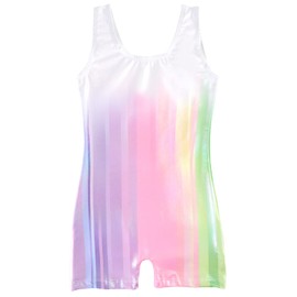 EASTBUDDY Gymnastics Leotard for Girls with Shorts Sparkly Toddler Gymnastics Outfit Kids Leotards Bodysuits Light Pink 10-12 Years