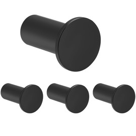 SAYAYO Black Coat Hooks Wall Mounted 4PCS Door Hooks for Hanging Towels Wall Hooks SUS304 Stainless Steel for Bathroom Home Decor