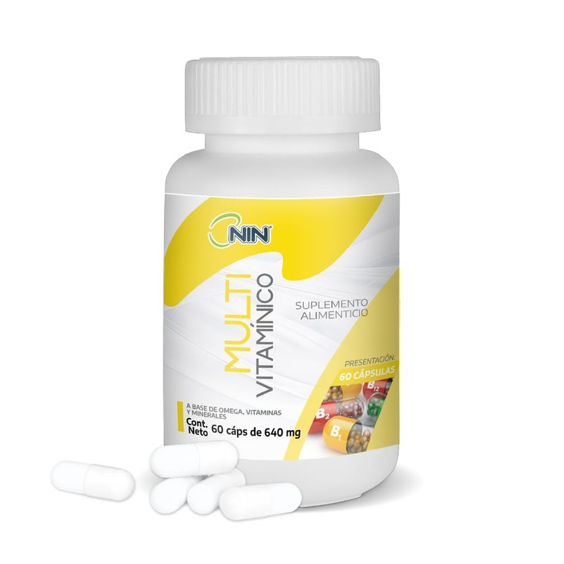 Multivitamínico NIN Complejo B, Vitamina C, D, B12, Hierro