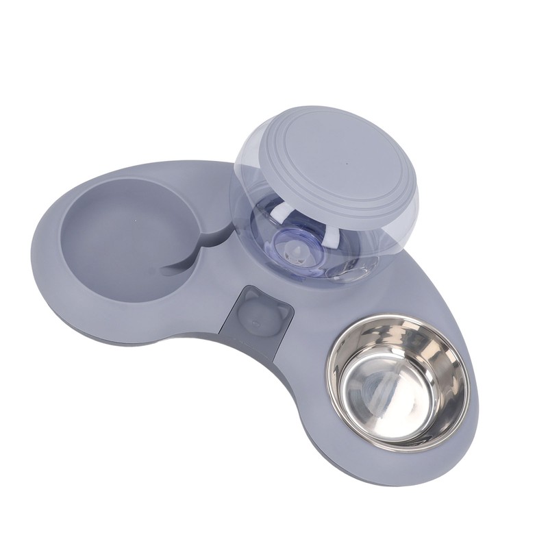 Double Cat Bowls Pet Food and Water Bowl Set Tilted