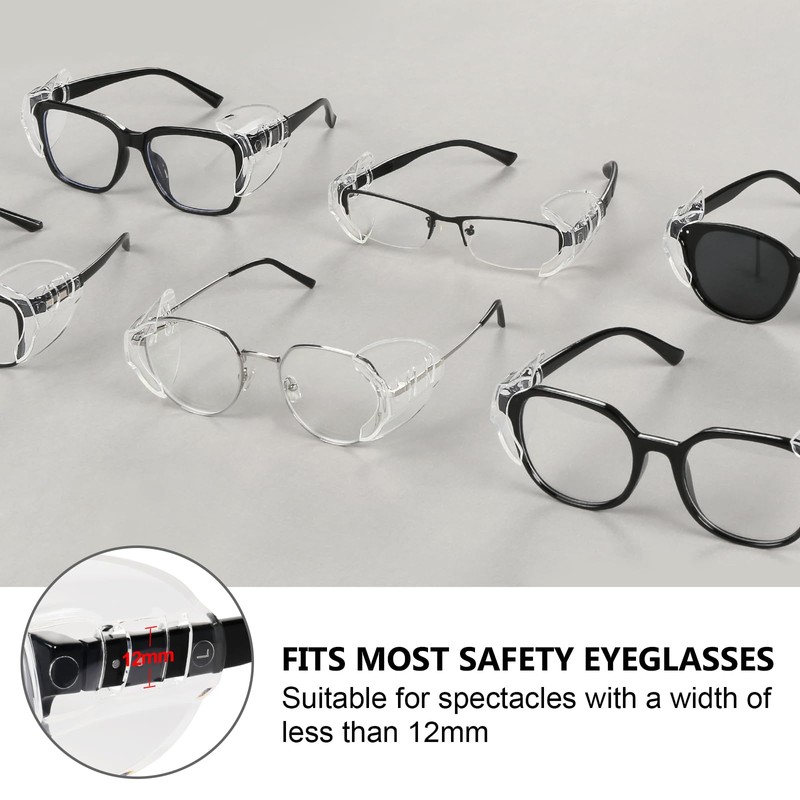 YunTuo 2/4/6/10 Pairs Glasses Side Shields for Eye Glasses,Safety Glasses