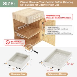 2Pc Pull out Cabinet Organizer,Width (11"-16"),Depth(17"-24") Expandable with 3 Rails,No Drill Roll out Drawers,Adhesive Sliding Drawers,Slide out Shelves for Cabinets Without Lip,Kitchen,Pantry,White
