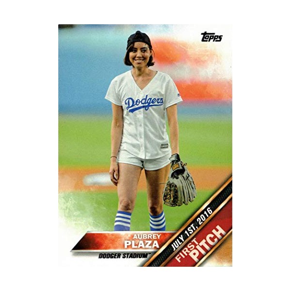 2016 Topps Update First Pitch #FP-6 Aubrey Plaza Baseball Trading