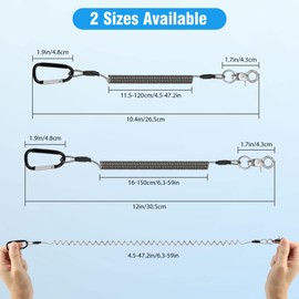 TSV Heavy Duty Fishing Lanyard, Retractable Safety Coiled Lanyard with Carabiner Keychain, Kayak Leash Tether Tool Lanyard