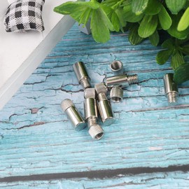 Sourcingmap 21mm x 8mm Metal Cylindrical Rod Studs Pegs Shelf Support Pins Silver Tone 20PCS