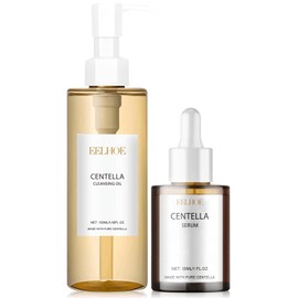 2 pieces Centella Cleansing Oil + Centella Serum, Centella Asiatica Extract, Madagascar Centella Light Cleansing Oil, Centella Face Serum, Suitable for Sensitive Skin