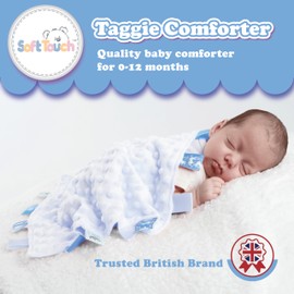 Baby Super Soft Deluxe Comforter Blanket with Satin Ribbons (Blue)