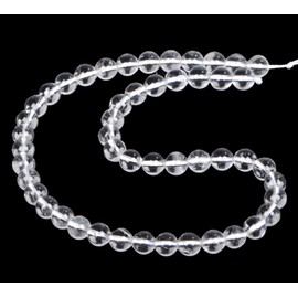 AD Beads Smooth Natural Gemstone Round Loose Beads 15" 4mm 6mm 8mm 10mm (8mm, Clear Quartz)