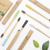 NUDUKO Biodegradable Charcoal Toothbrush Bamboo Toothbrushes - 6 Pack Eco-Friendly,