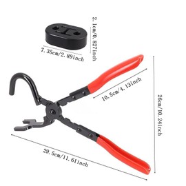 Shengsenfu 10" Exhaust Hanger Removal Pliers and 2/4 Hole Exhaust Hanger Rubber Set Universal Exhaust Insulators Muffler Hangers Removal Tool Rubber Isolator Rubber Hanger Support Removal Tool (5 Pcs)