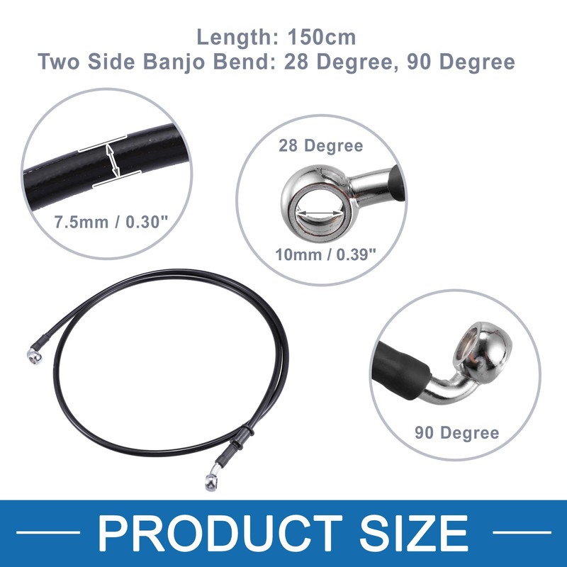 A ABSOPRO Car Brake Hose Oil Line Pipe 150cm AN3