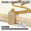 Jersey Number 7 Necklace For Sport Lovers, Simulated Diamond Men