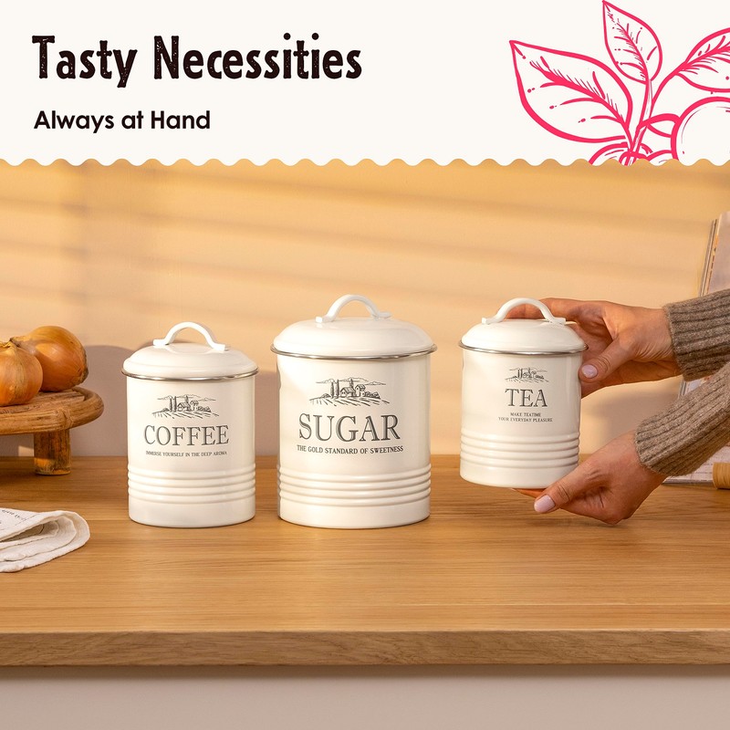 noonberry Kitchen Canisters for Countertop - Set of 3 -