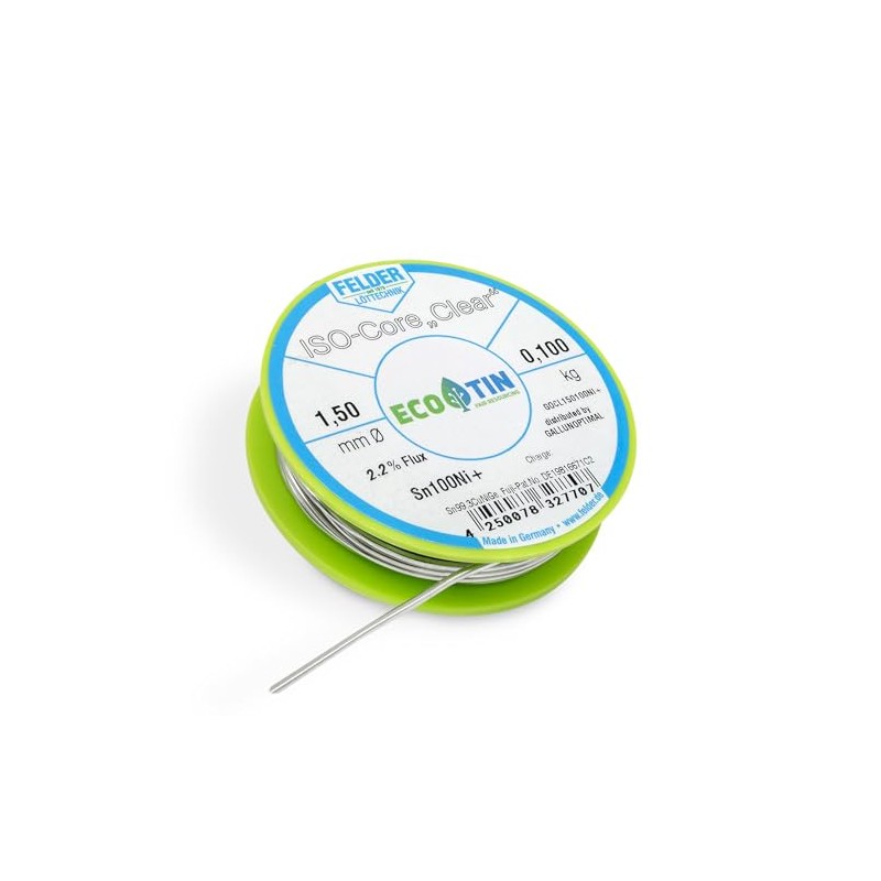 by Felder Soldering Wire Sn100Ni+ for General Electronic Applications, 1.5