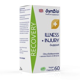 SynBio Premium+ - Recovery - Illness + Injury Support | 60 Vegan Capsules | Boost Your Immunity Recovery Time with a Comprehensive Formula | Free from Gelatine, Gluten, Nut/Peanut